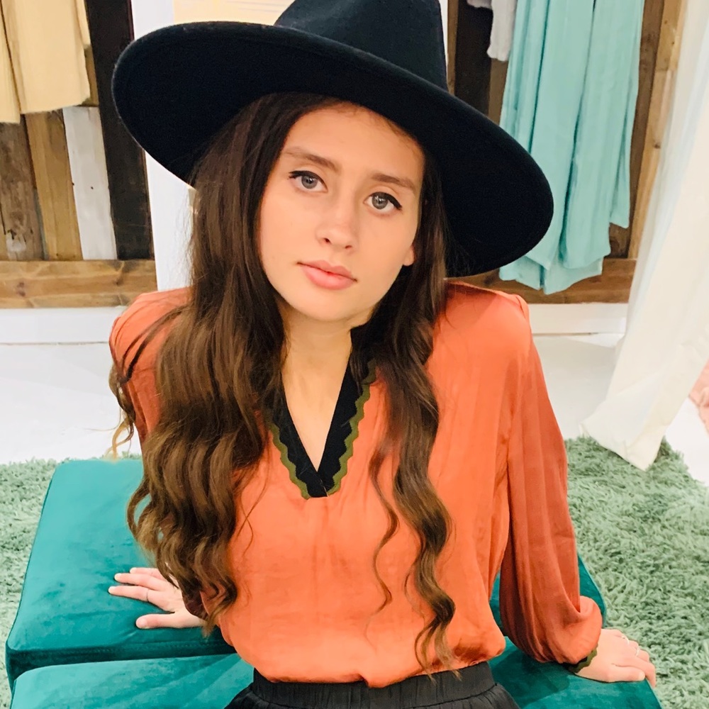 Coral silk top